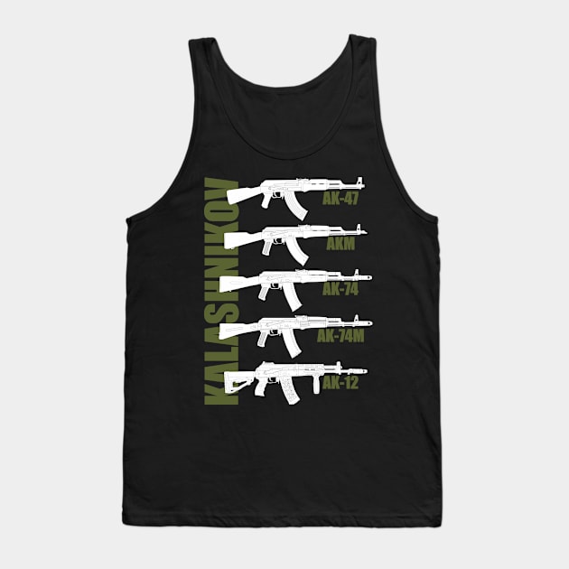 Generation of the Kalashnikov Assault Rifle (white version) Tank Top by FAawRay